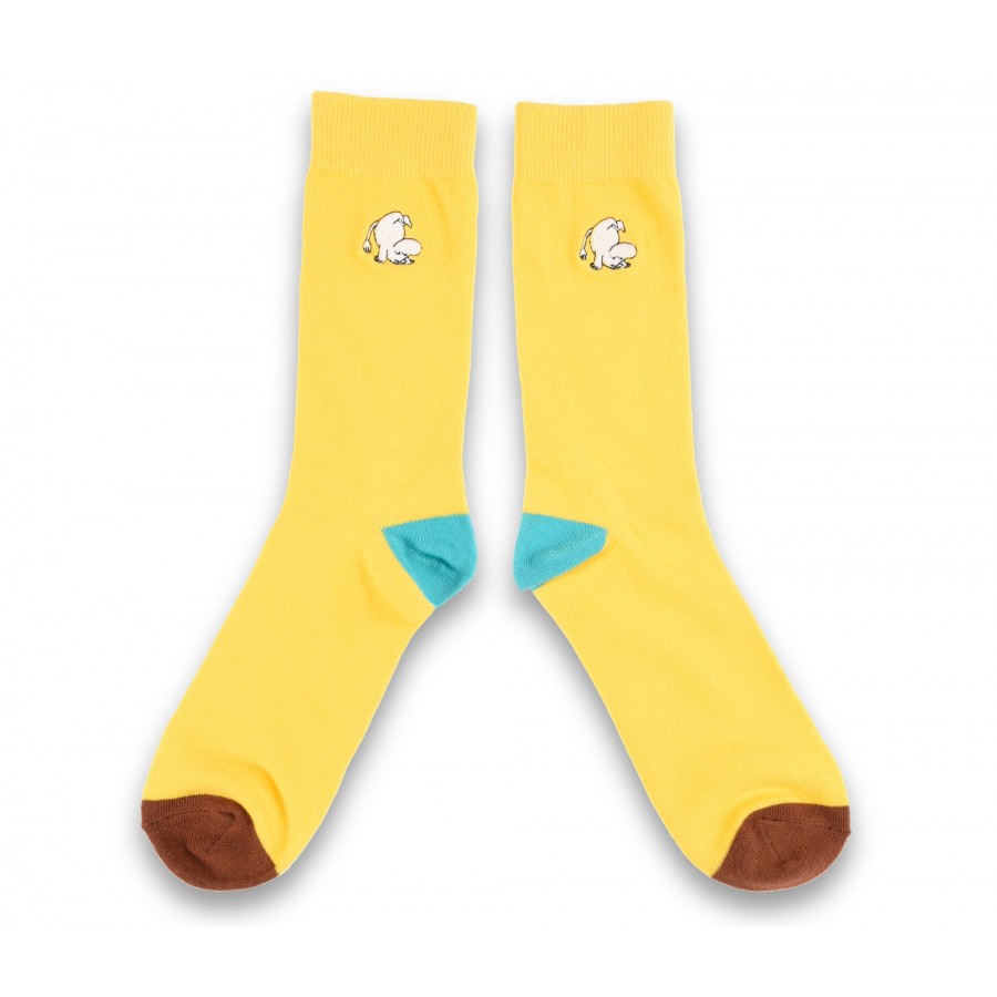 Носки мужские Moomin Муми Тролль Счастливый вышивка Yellow